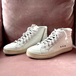 NEW P448 white leather hi- top skate sneakers - size 39